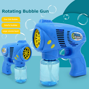 2023 New Leak-Proof Liquid 5 Holes Bubble Gun Toys Summer Electric Automatic Soap Water Bubble Blower Maker Machine Toys For Kid