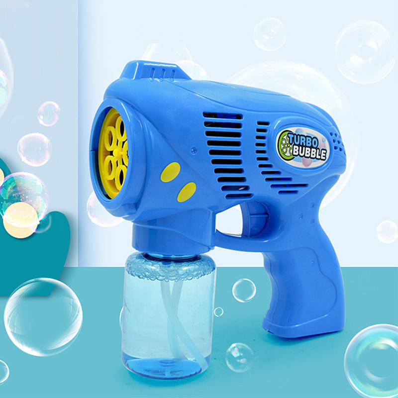 2023 New Leak-Proof Liquid 5 Holes Bubble Gun Toys Summer Electric Automatic Soap Water Bubble Blower Maker Machine Toys For Kid