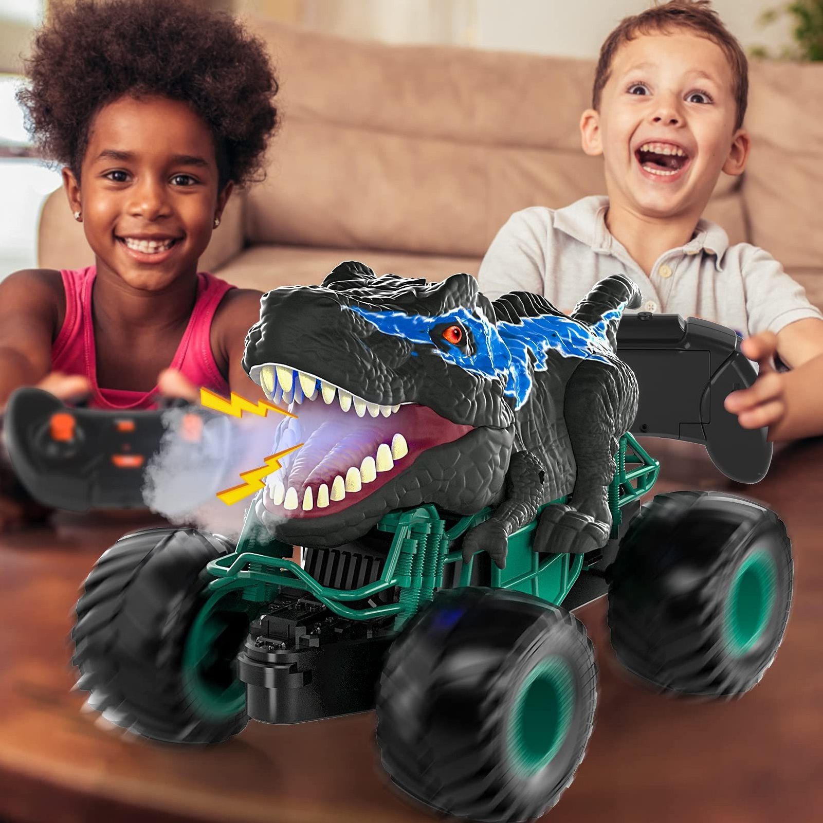 Hot Sell RC Dinosaur Truck Remote Control toy 2.4G Spray Simulation Dino Remote Control Car For Kids Jurassic Radio Control Toys