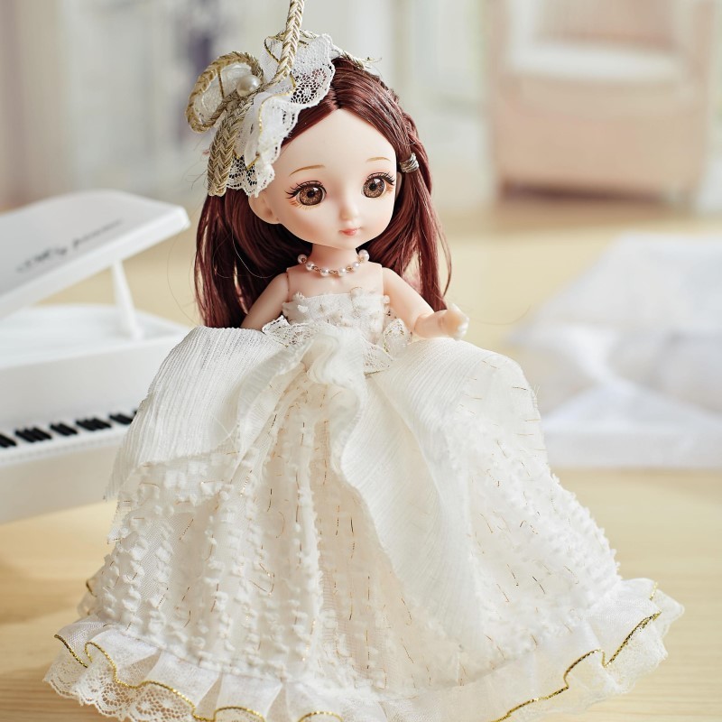 19CM Kawaii Simulation Vinyl Princess Doll Multi-style Girl Gift Dress Up Toys Baby Doll Real Touch Lifelike Reborn Girl Doll