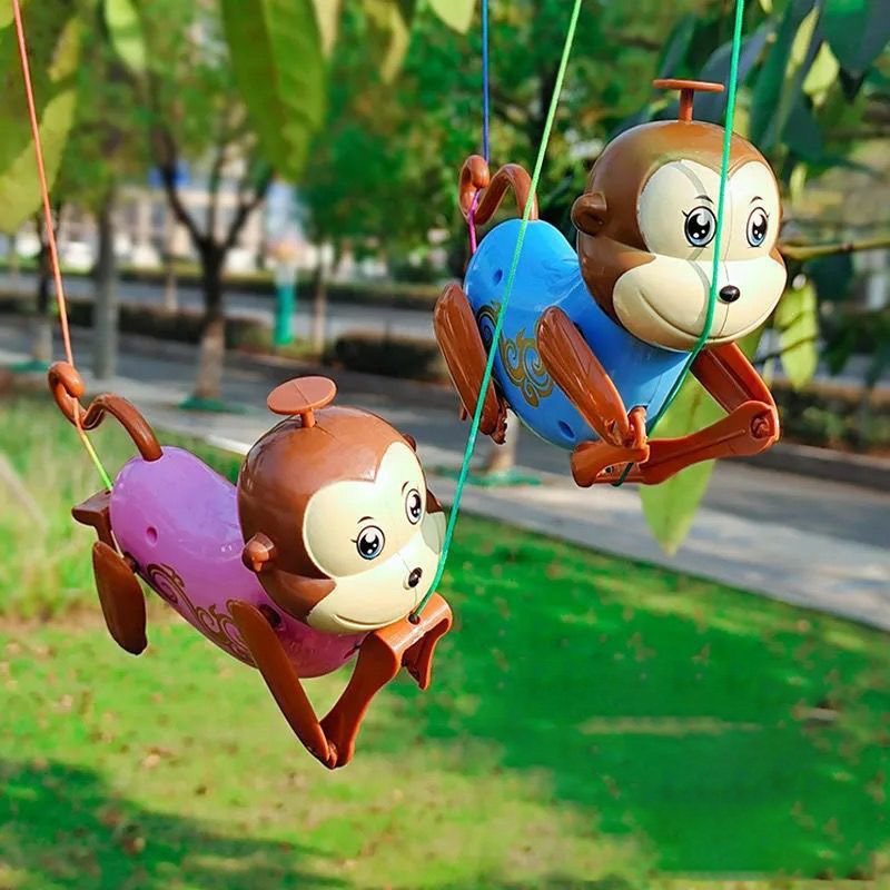 Creative Novelty Pull Line Climbing Monkey Toys Baby Interactive Play Novelty Strange Toys Cartoon Monkey Baby Soothing Toy