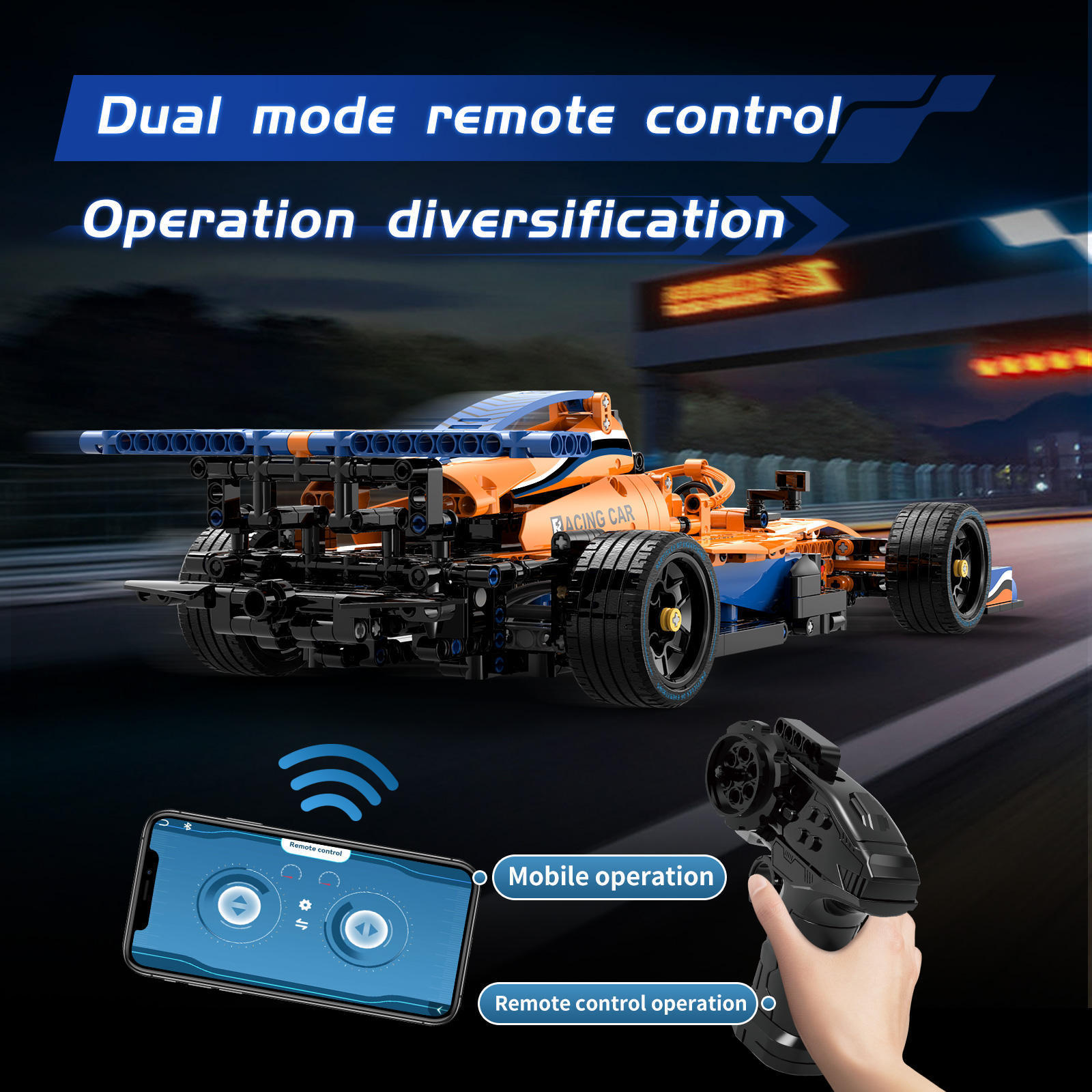 1/12 Simulation 2.4G RC F1 Sports Car Toys Kids DIY Assembly APP Control Building Blocks Car Sets Programmable Educational Toy