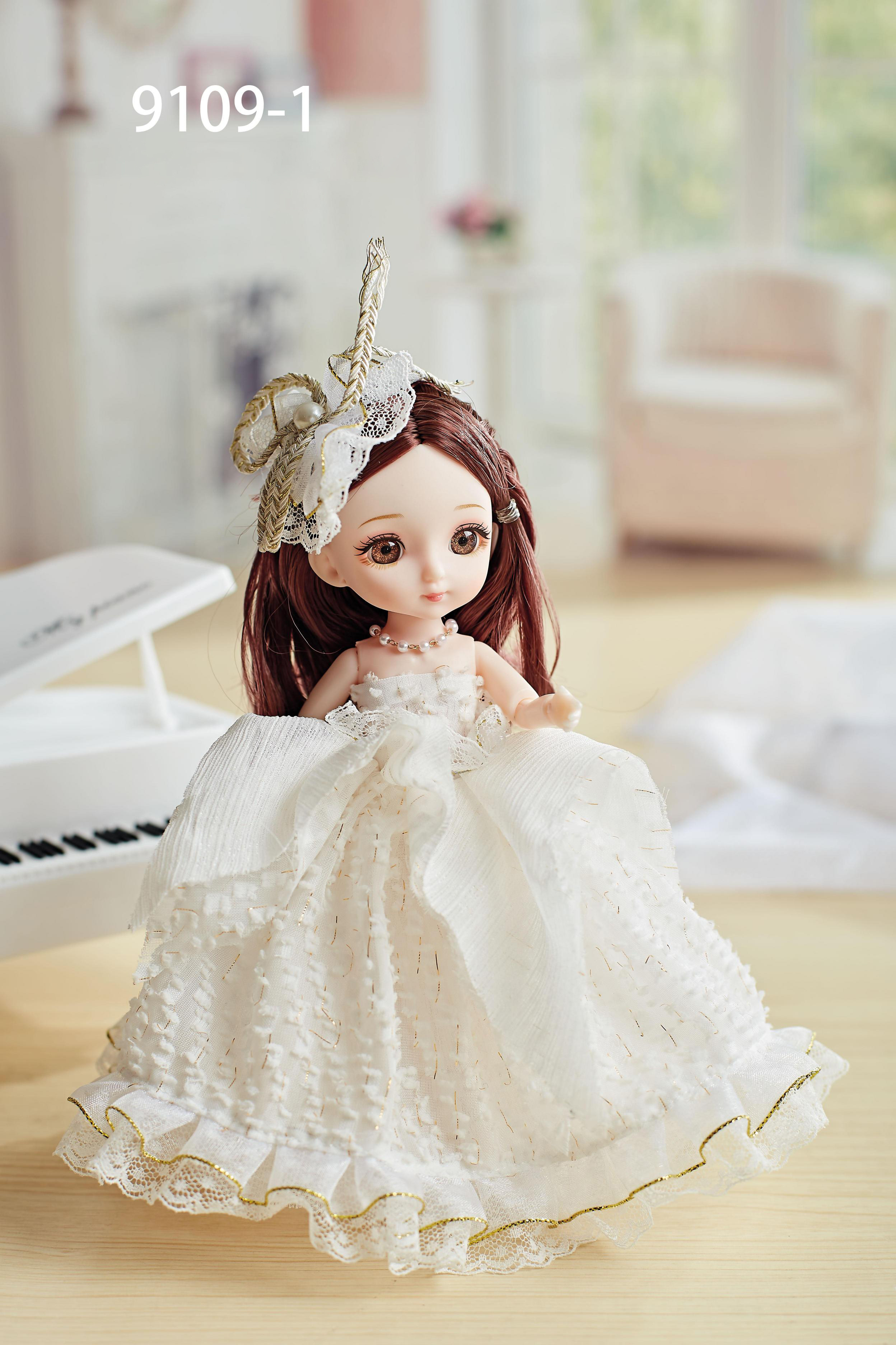 19CM Kawaii Simulation Vinyl Princess Doll Multi-style Girl Gift Dress Up Toys Baby Doll Real Touch Lifelike Reborn Girl Doll