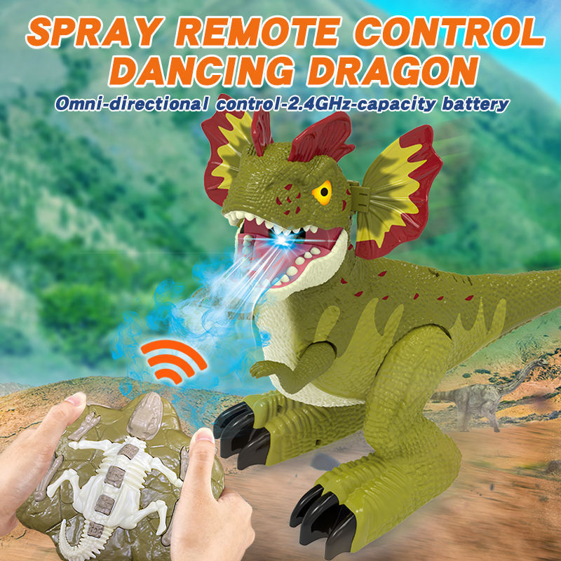 Electric Dancing Remote Control Dinosaur Toy 2.4G Stunt Roaring RC Dino Toy With Music Spray Animal Radio Control Toys