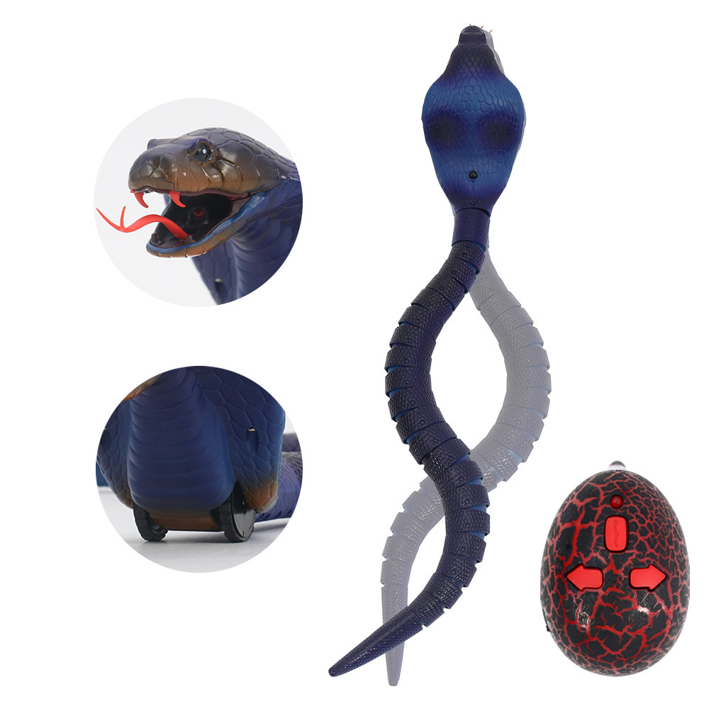 Radio Remote Control King Naja Cobra Snake Toy Rechargeable RC Cobra Prank Realistic Toy Electric Simulation Rattlesnake For Kid