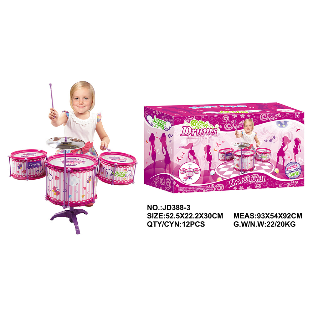 Modern Design Musical Instrument Toy Rock Roll Jazz Drum Set Drum Kit For Kids Drum Play Set Toy With Stool