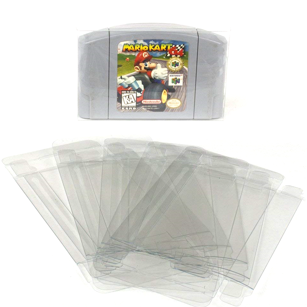 Clear Case Sleeve Protector for Nintendo N64 Games Cartridge  for snes