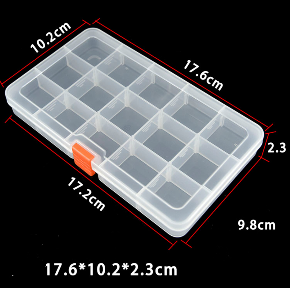 Plastic small 15 grid cute storage boxes clear plastic pp storage box