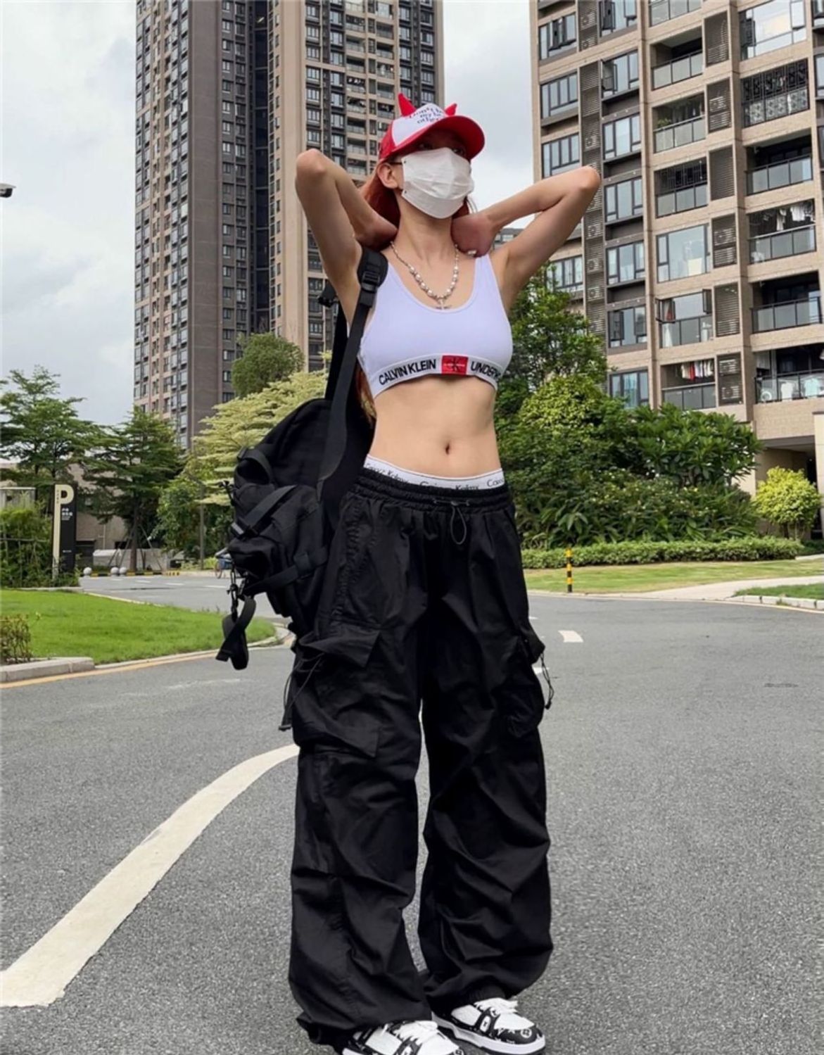 Y2K Parachute Pants Women Hippie Streetwear Oversize Pockets Cargo Trousers Harajuku Techwear Wide Pantalones