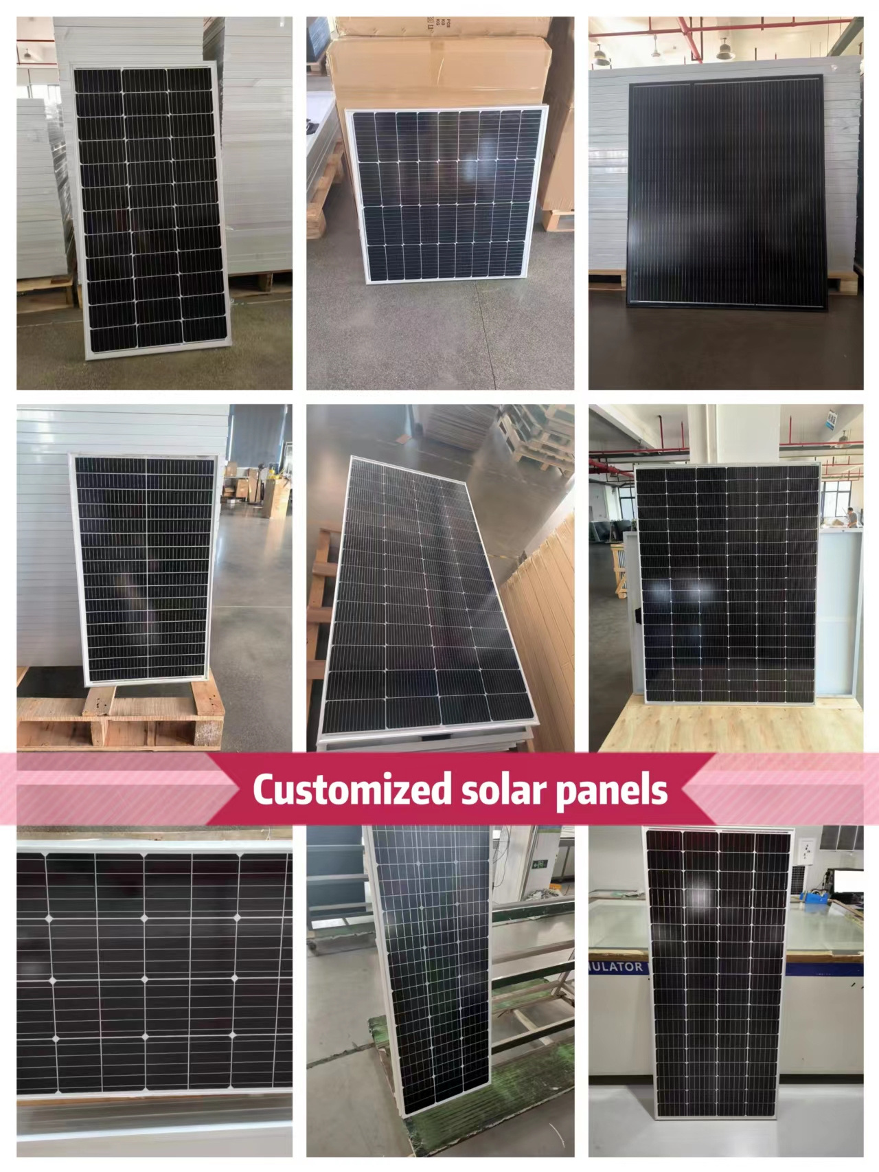 Customized solar panels manufacturer 182mm 60w 80w 100w 110w 150w 180w 200w 250w 300w 320w  solar panels 12v 18v price