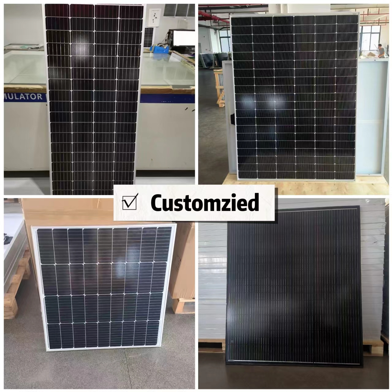 Customized solar panels manufacturer 182mm 60w 80w 100w 110w 150w 180w 200w 250w 300w 320w  solar panels 12v 18v price