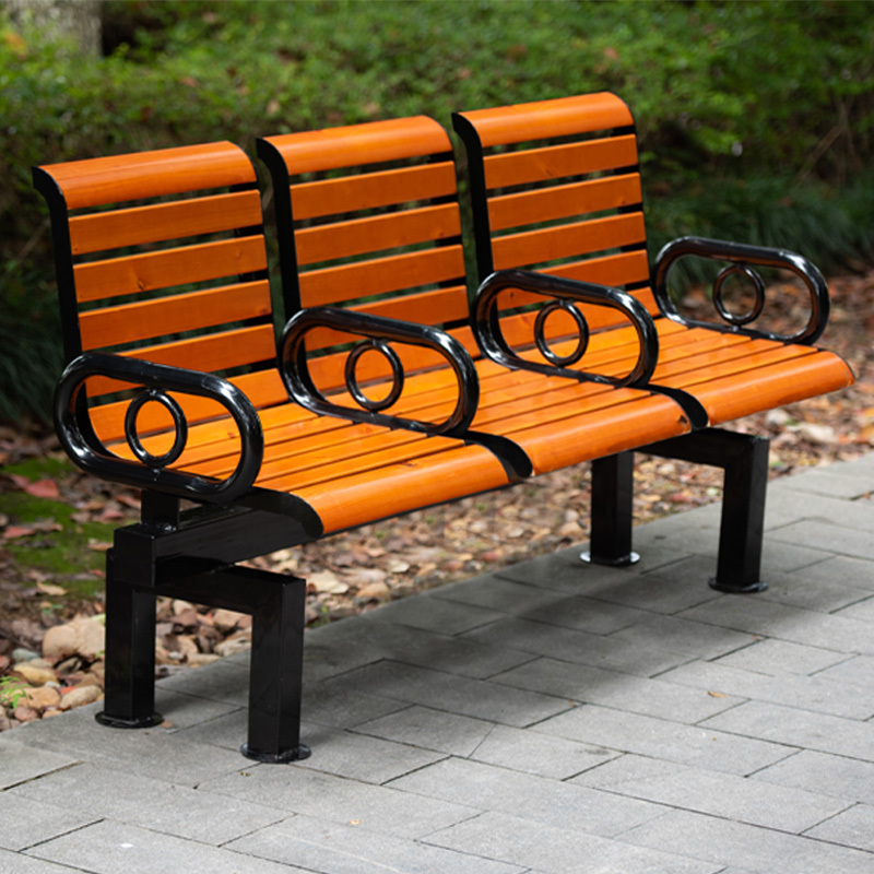 Classic outdoor park solid wood benches with 2 seater wood chairs hardwood wooden garden bench with back