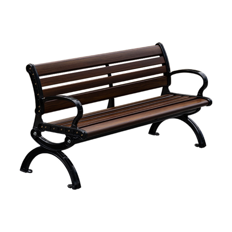 High quality comfortable modern fashion long kirsite metal composite park garden patio outdoor bench