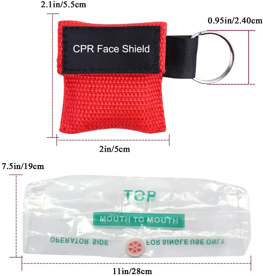 Wholesale Disposable Mini CPR Life Key/CPR Face Shield/Custom CPR Masks Keychains One Way Valve