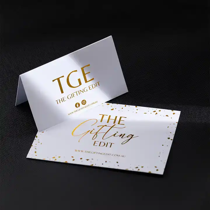 Luxury custom 600g thick paper thank you post card with foil logo