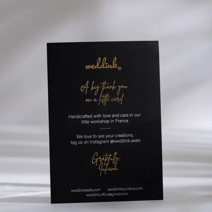 Luxury custom 600g thick paper thank you post card with foil logo