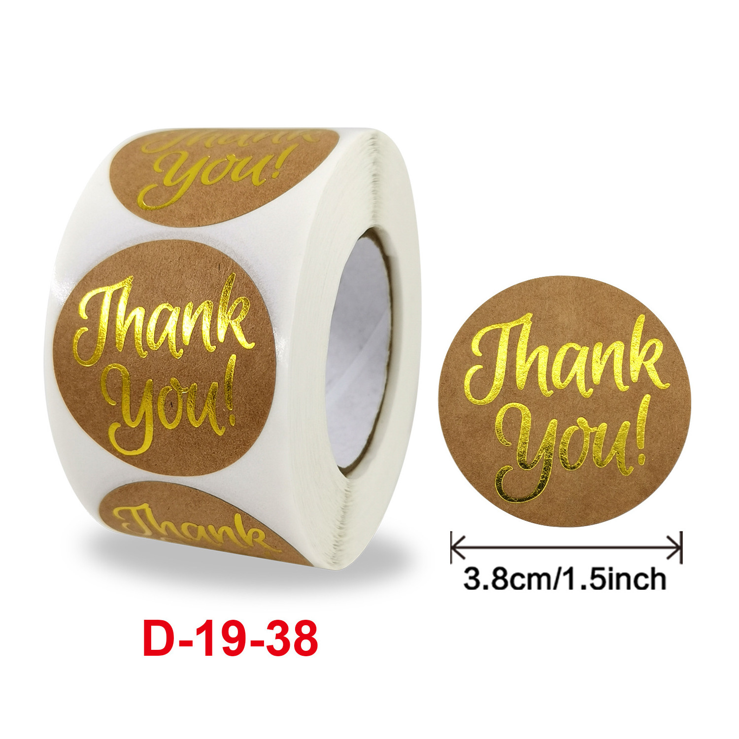 Gift Bag Packaging Box Custom Logo Kraft Paper Adhesive Circle thank you stickers Label Roll for small business