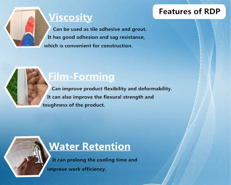 VAE Emulsion spray-dried Redispersible Polymer Powder for cement-based, gypsum-based dry powder materials