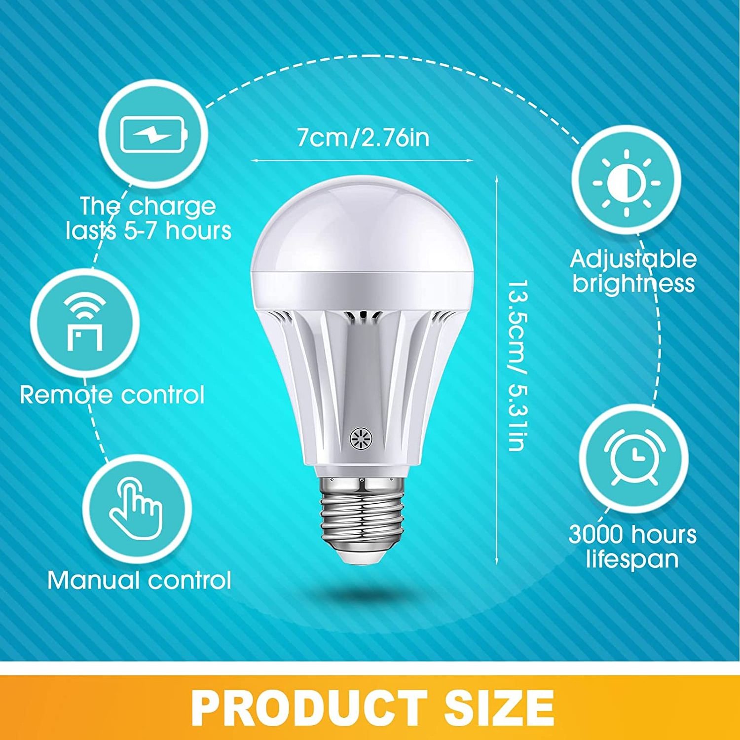 7W Recharge bulb Emergency LED Office Light Bulb E27 Lamp Magic light bulbs