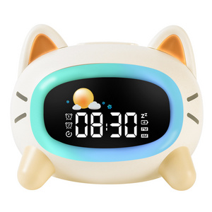 Sleep trainer wake up light sunrise alarm clock for kids small alarm clock 7 color changing can be a night light