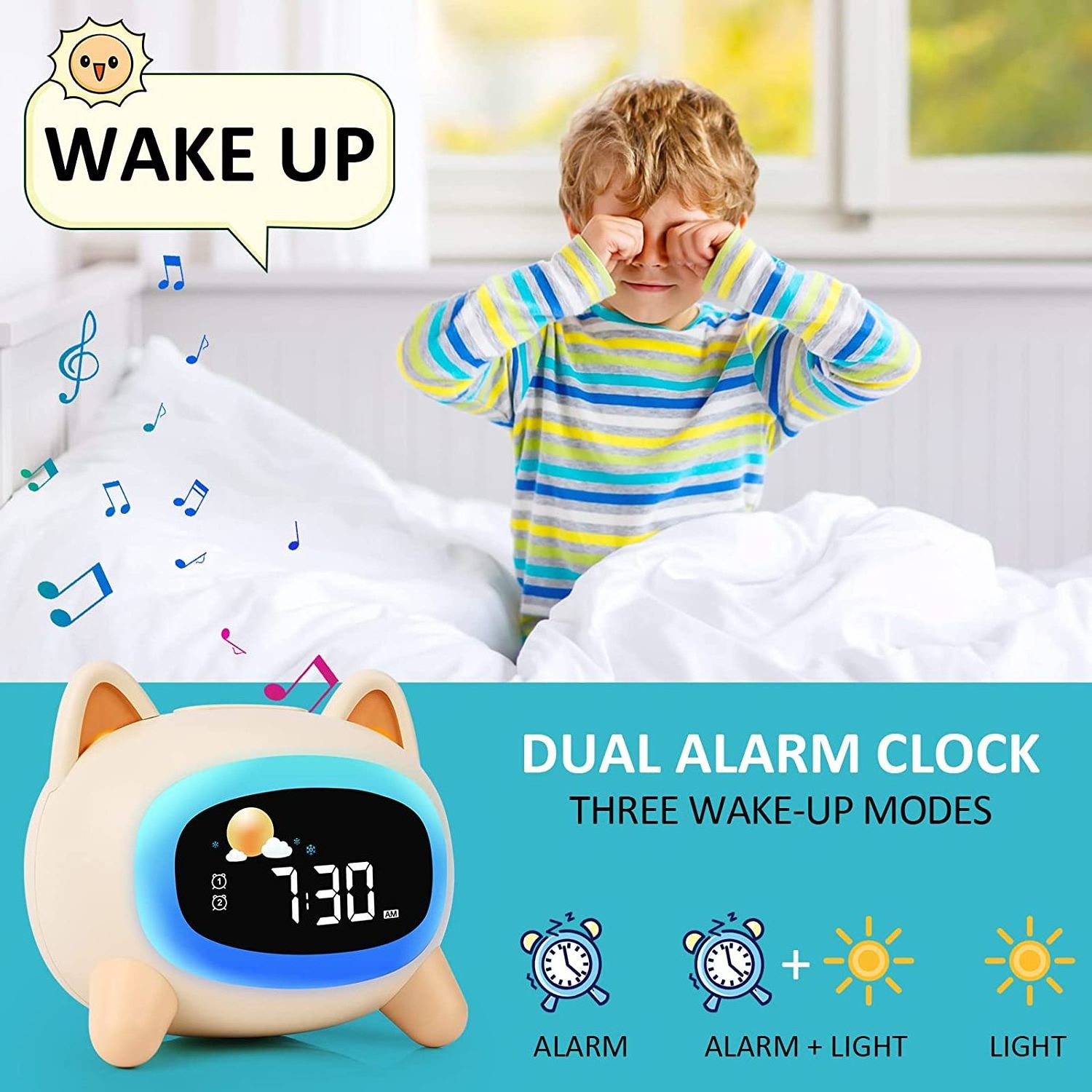 2022 wholesale modern LED night wake up LIGHT lamp digital table clock desk factory sleep trainer alarm clocks charging for kids