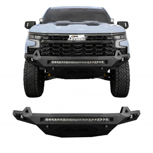 Latest Style Off Road Replacement Parts Front Bumper with LED Steel Black Winch Bumper Guard for Silverado 1500 2022+