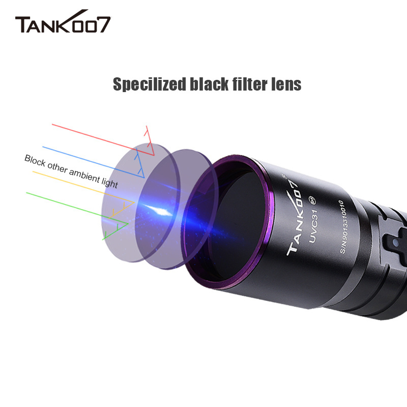 Tank007 365nm UV Flashlight Industrial Leak Detection Equipment UV Black Light Flashlight 365nm NDT Torch