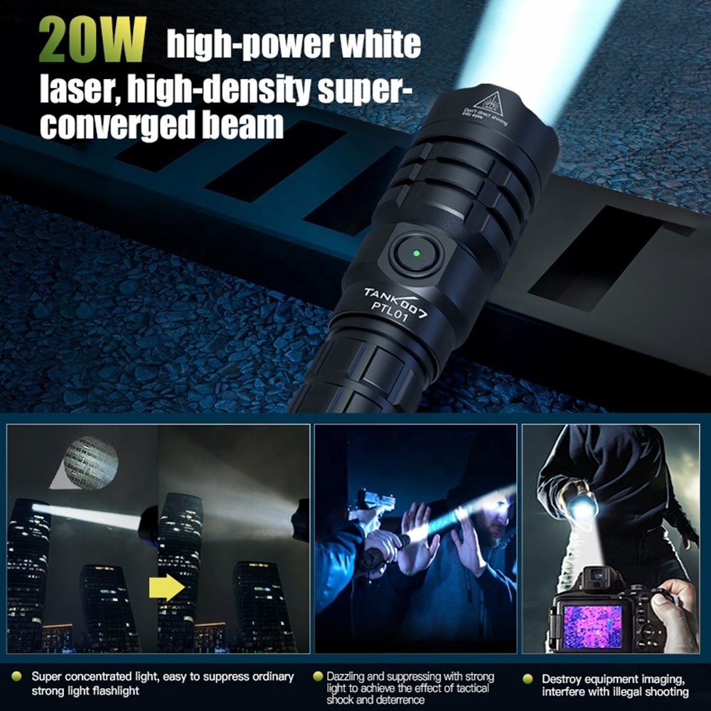 Tank007 1400m rechargeable powerful laser repellent torch light tactical torch led flash light strong white laser flashlight