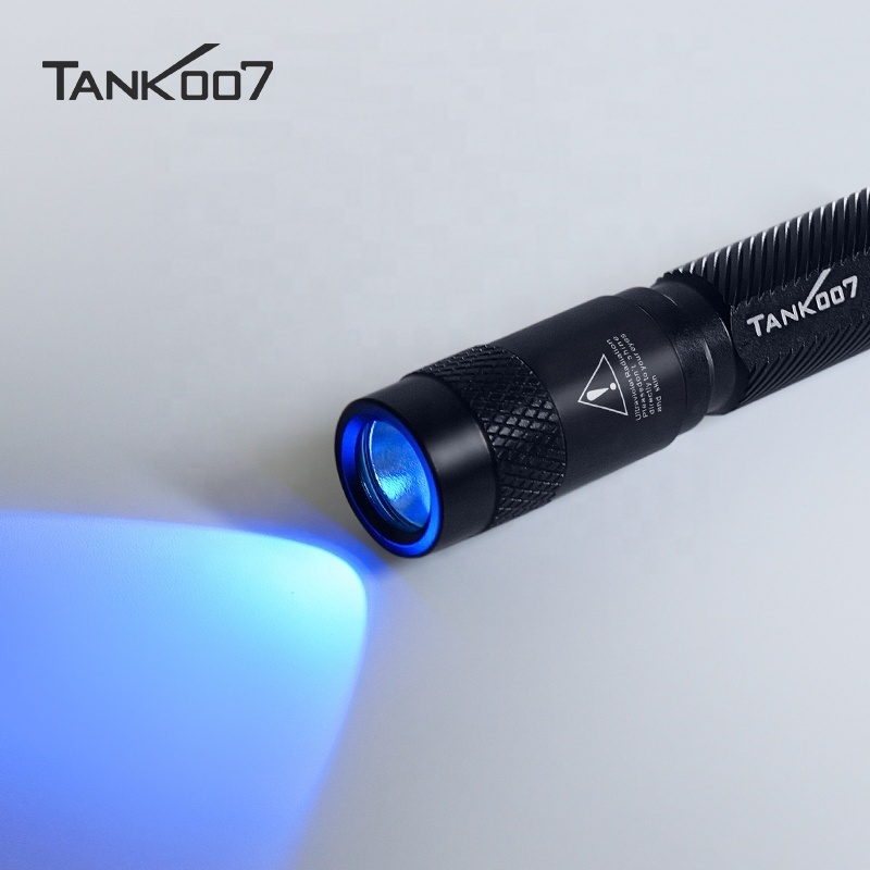 Tank007 High Lumens 365nm blacklight EDC Aluminum pocket flashlight fluorescent detection uv curing Lanterna UV flashlight