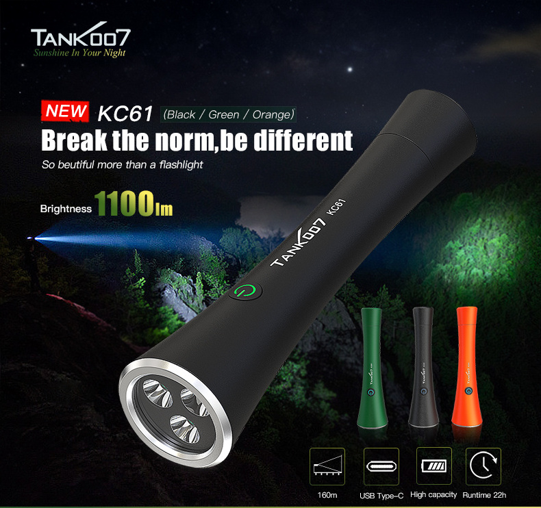 Tank007 custom shape high range torch super bright lumens led hunting flash light high powered flashlight