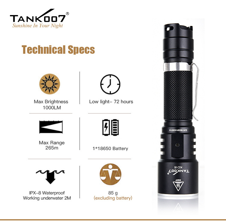 Factory Wholesale 10W Brightest Hunting Japan Flashlight Torch,Long Distance Rechargeable LED Torch Light