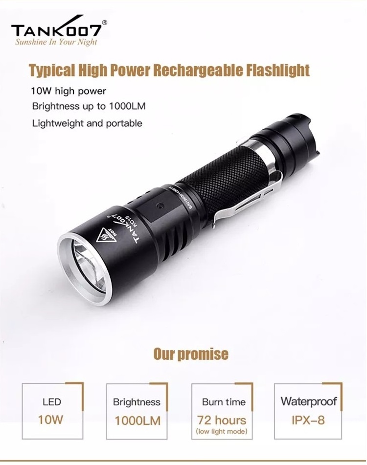 Factory Wholesale 10W Brightest Hunting Japan Flashlight Torch,Long Distance Rechargeable LED Torch Light