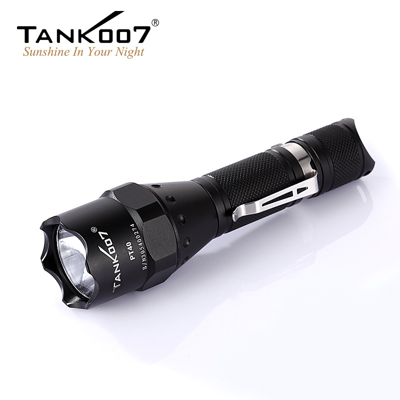 Tank007 PT40 Professional Tactical LED Flashlight Torch for Security Equipment IP68 Aluminum Alloy Led 50000 Lumen