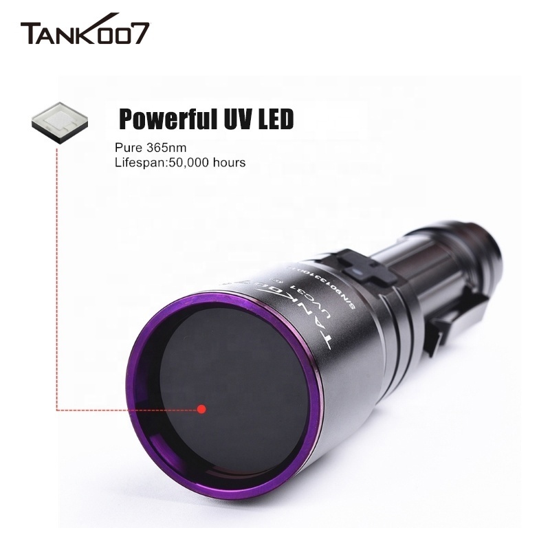 Tank007 Powerful NDT flashlight 365nm Long distance inspection blacklight gas leak detection torch 365nm uv LED flash light