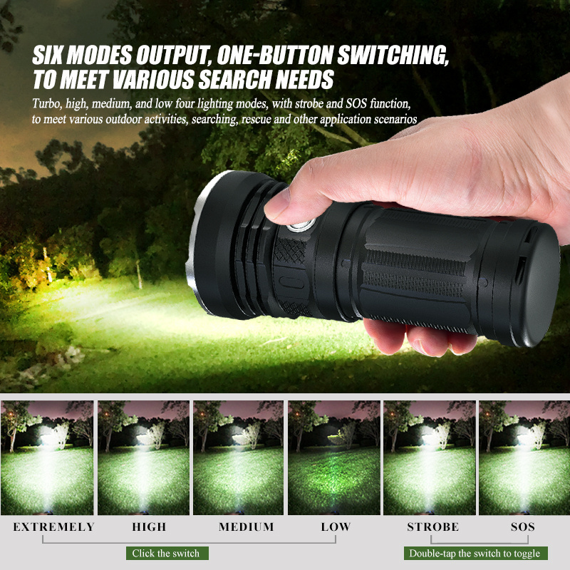 Tank007 High lumen powerful Zoomable self defensive flashlight rechargeable torch led long range flashlight for outdoor working