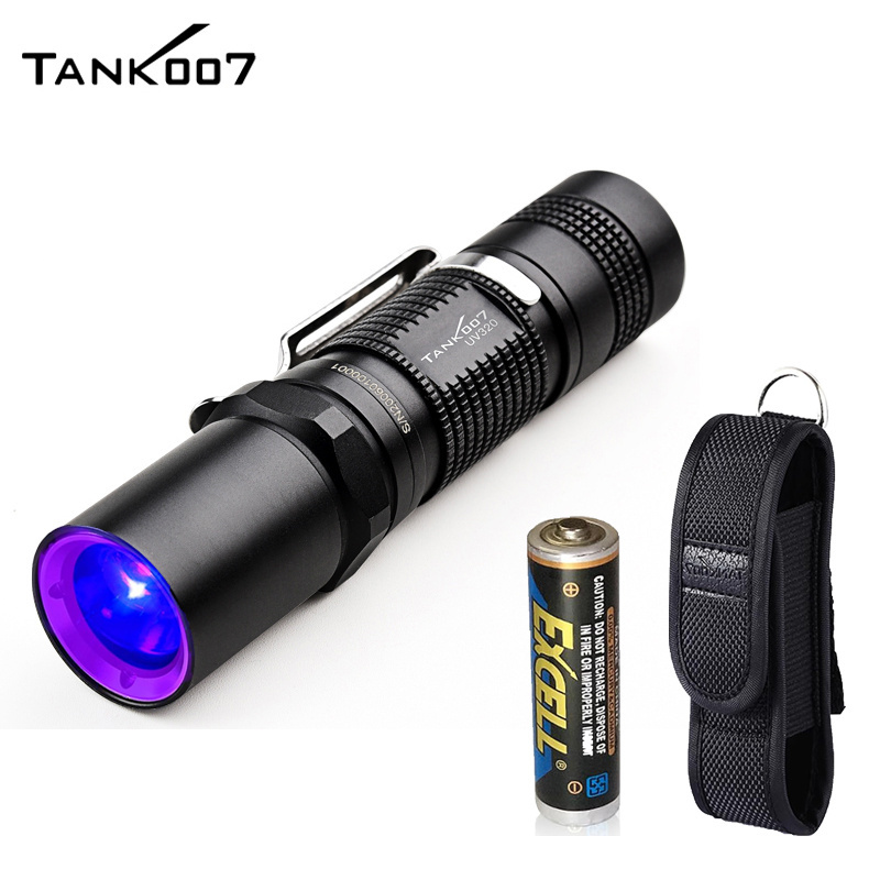 TANK007 rechargeable UV Flashlight 365nm BlackLight Flashlight LED ultraviolet torch fluorescent detection flashlight lanterna