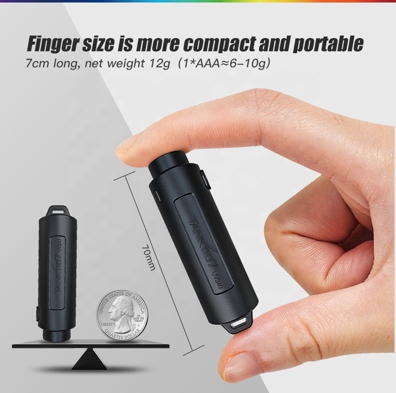 Tank007 Portable edc flashlight pocket uv cure blacklight uv curing lamp torch for nail fluorescent detection Led flash light