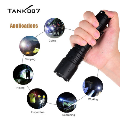 Tank007 high power USB rechargeable torch light 18650 long range hunting LED tactical flashlight