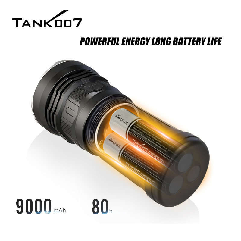 Tank007 High lumen powerful Zoomable self defensive flashlight rechargeable torch led long range flashlight for outdoor working