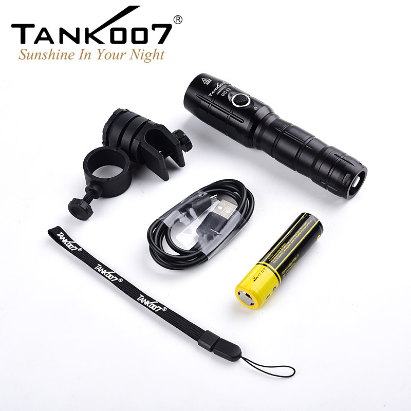 TANK007 UC17 USB rechargeable powerful tactical security guard torch light