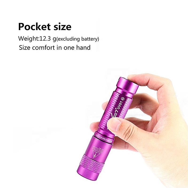 Tank007 UV01 Promotional mini gifts 365nm black light torch uv 365 nm flashlight mini uv light with keychain