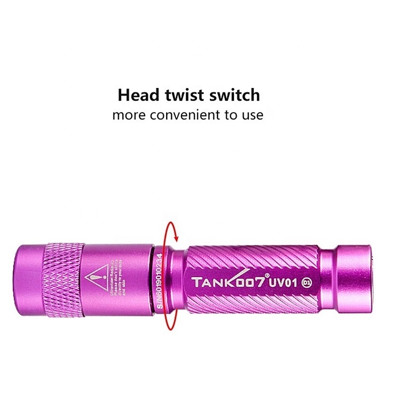 Tank007 UV01 Promotional mini gifts 365nm black light torch uv 365 nm flashlight mini uv light with keychain