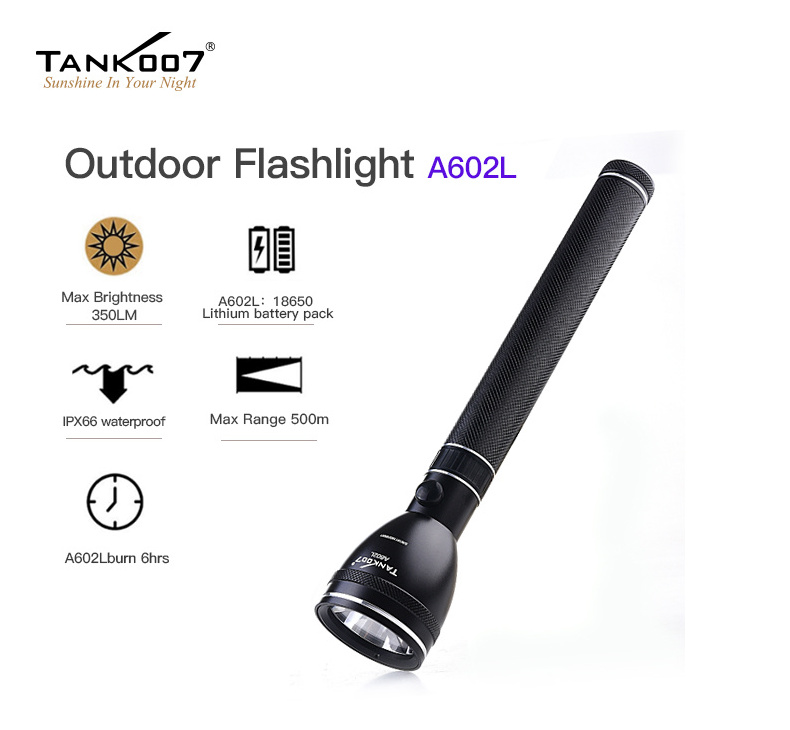 Tank007 OEM Spotlight aluminum white flashlight usb charged led torch light long range flashlight powerful brightness flashlight