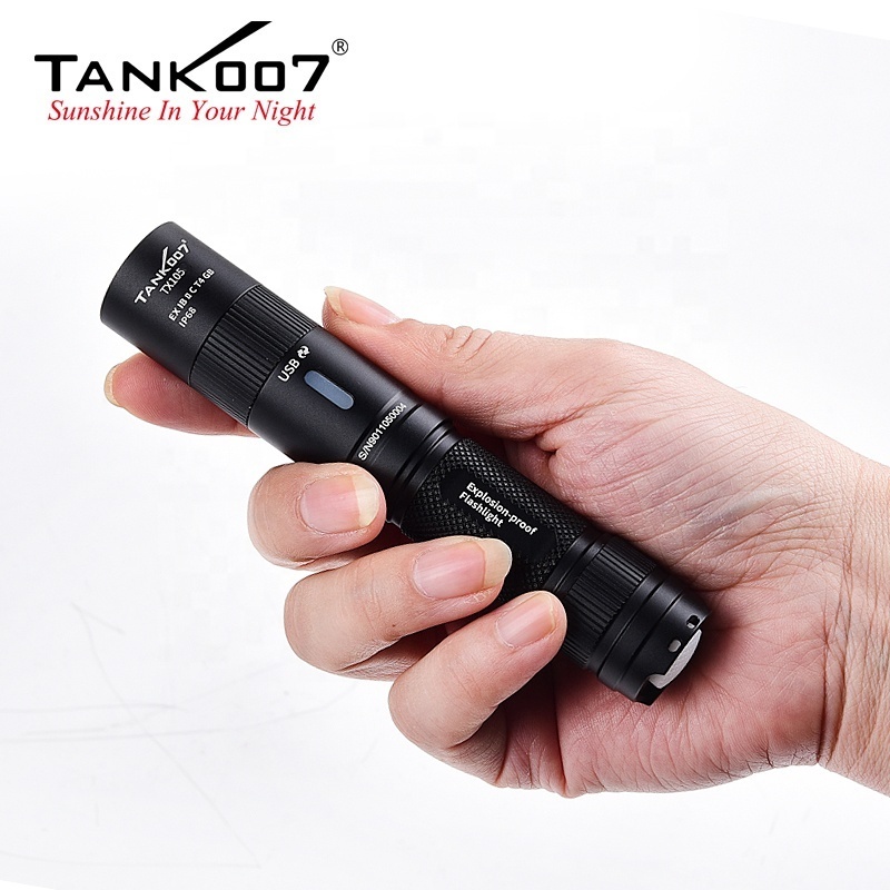 Tank007 TX105 New arrival Micro size Explosion-proof Helmet USB rechargeable fire proof torch headlight durable working light