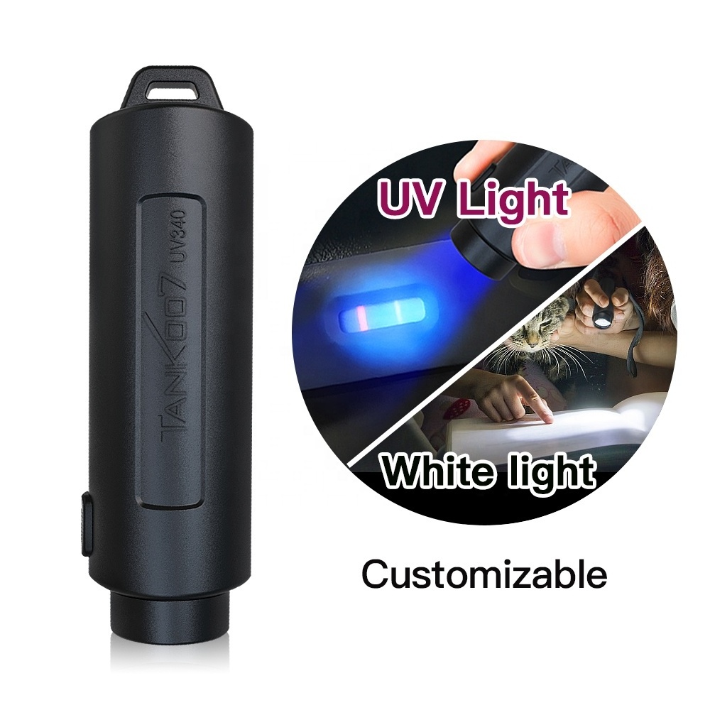 Tank007 diy small uv torch promotional gift flash light custom multi-function mini led kids flashlight