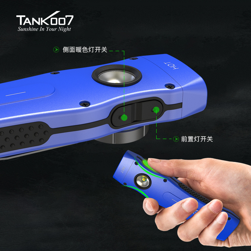 Tank007 flashlight with pocket clip Camping Hiking rechargeable Torch Custom Logo LED lanterna High Lumens EDC flashlight