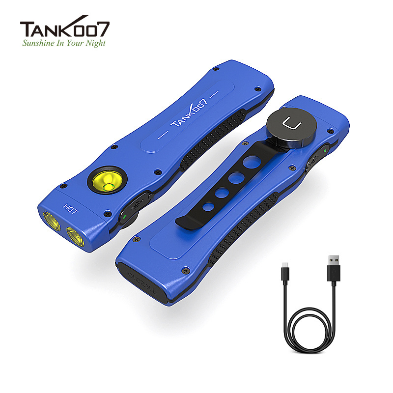 Tank007 flashlight with pocket clip Camping Hiking rechargeable Torch Custom Logo LED lanterna High Lumens EDC flashlight