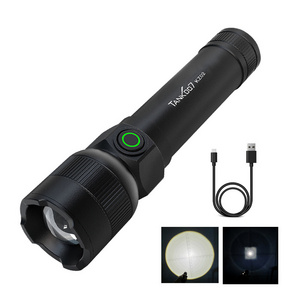 Tank007 Zoomable Rechargeable Led Flashlight Powerful Waterproof Torches Usb Outdoor linterna Tactical Flashlight