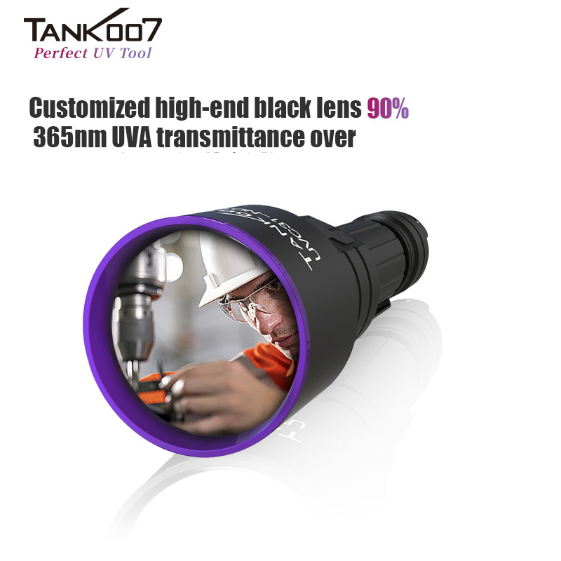 Tank007 Powerful rechargeable led blacklight UV LED linternas NDT Inspection flashlights & torches 365nm Lanterna uv flashlight