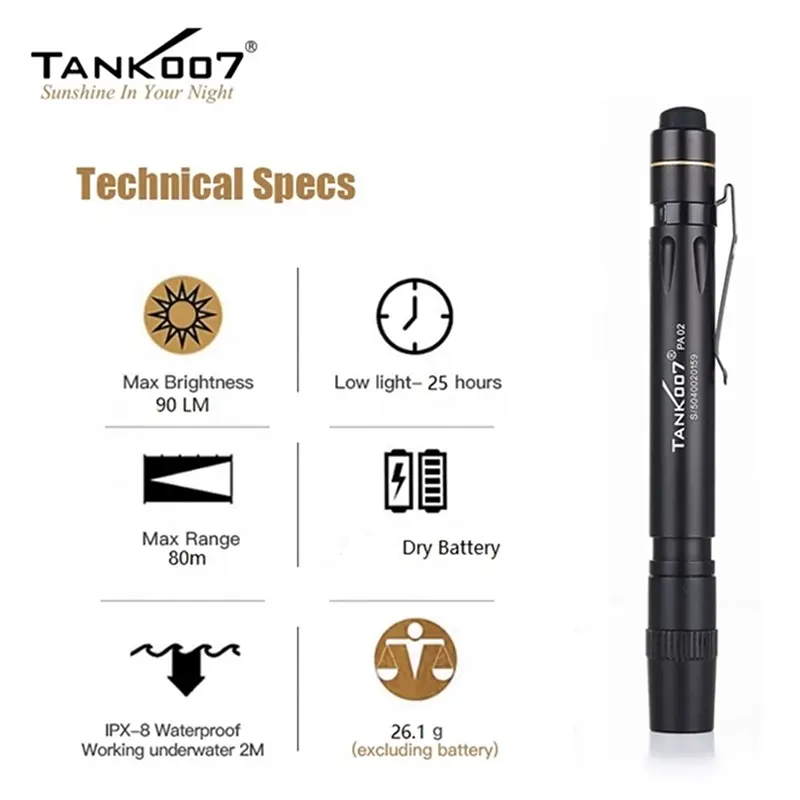 Tank007 medical doctor nurse penlight flashlight for medical use